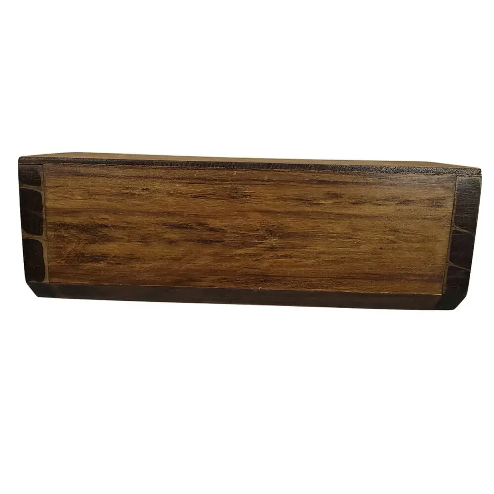 Vintage HOMCO Wooden Wall Pocket Spice Rack Letter Holder Captains Rail Brown